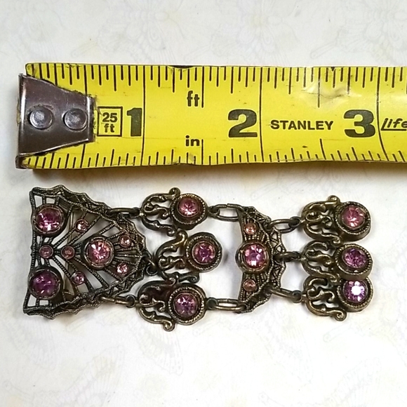 Vintage Art Deco 1930s Amethyst Rhinestone Crystal Brooch - Picture 7 of 9